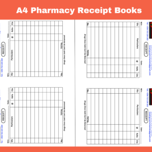 A4 Pharmacy Receipt Books
