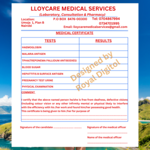 A5 Medical Certificate