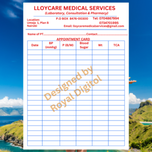 A5 Hospital Appointment Card